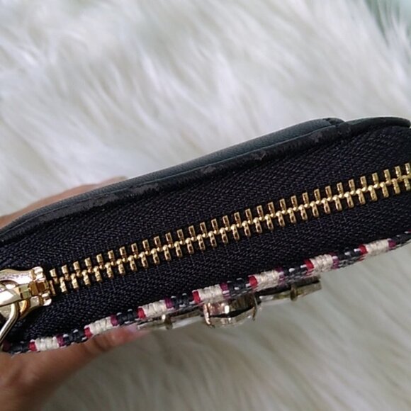 Deux Lux Ravello Crystal Embellished Woven Stripe Zip Around Wallet - Picture 9 of 15